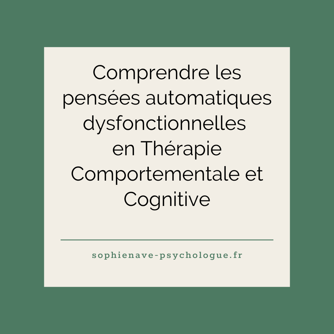 pensées automatiques dysfonctionnelles TCC