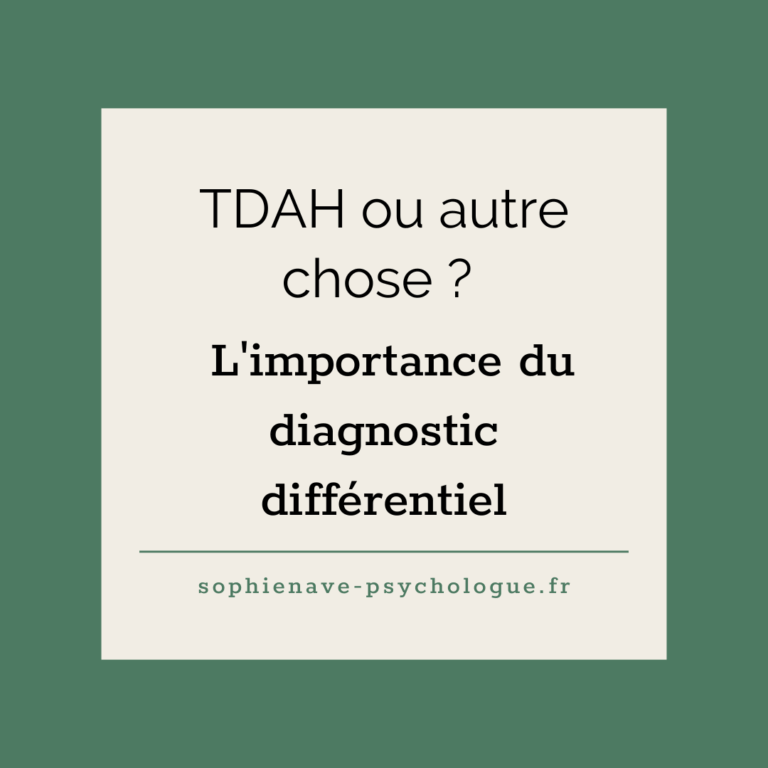 TDAH ou autre chose ? L'importance du diagnostic différentiel