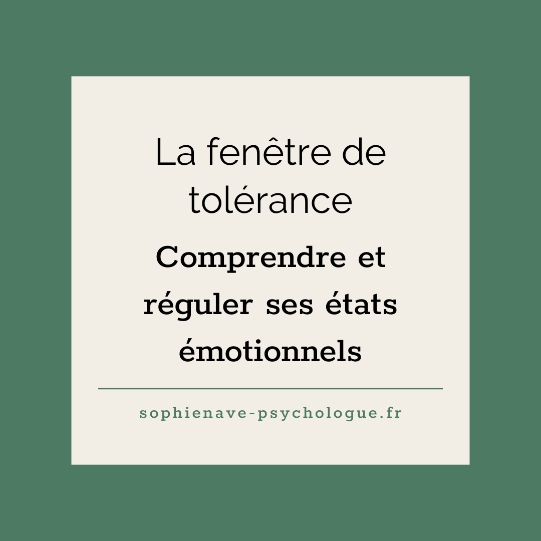 Illustration de la fenêtre de tolérance : zone d’équilibre émotionnel entre hyperactivation et hypoactivation.